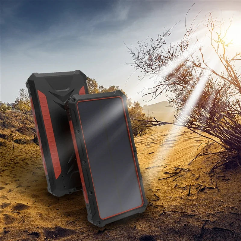 High-Capacity Solar Power Bank | Fast Charging & LED Lights