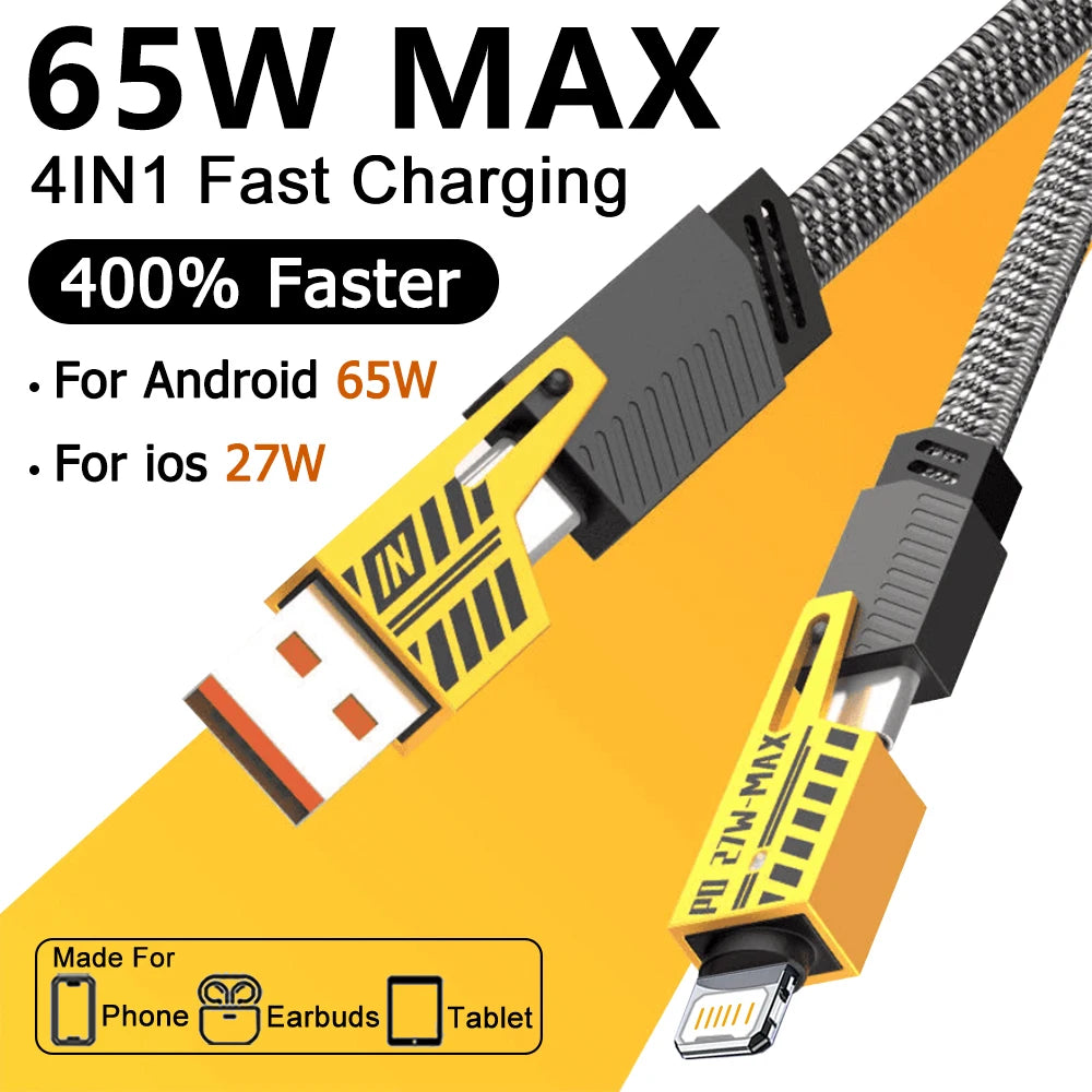 Fast Charging USB Type C Cable | 65W Mecha Style for All Devices