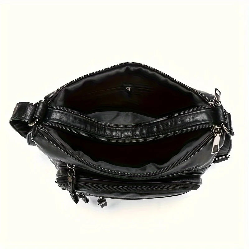 Vintage Faux Leather Messenger Bag for Women | Stylish & Functional