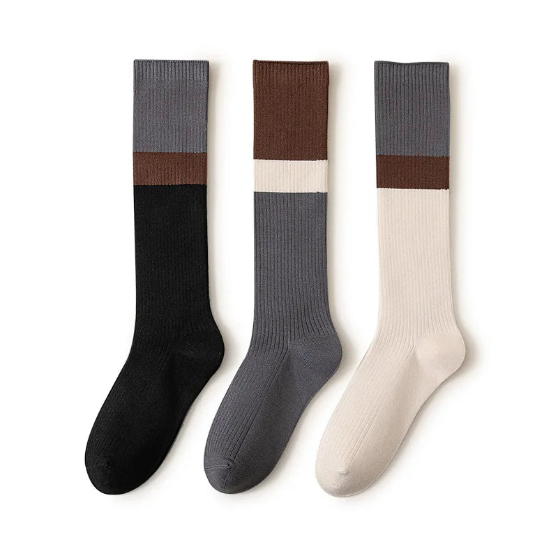 Women's Cotton Color Matching Knee Socks | Fashion-Forward Style