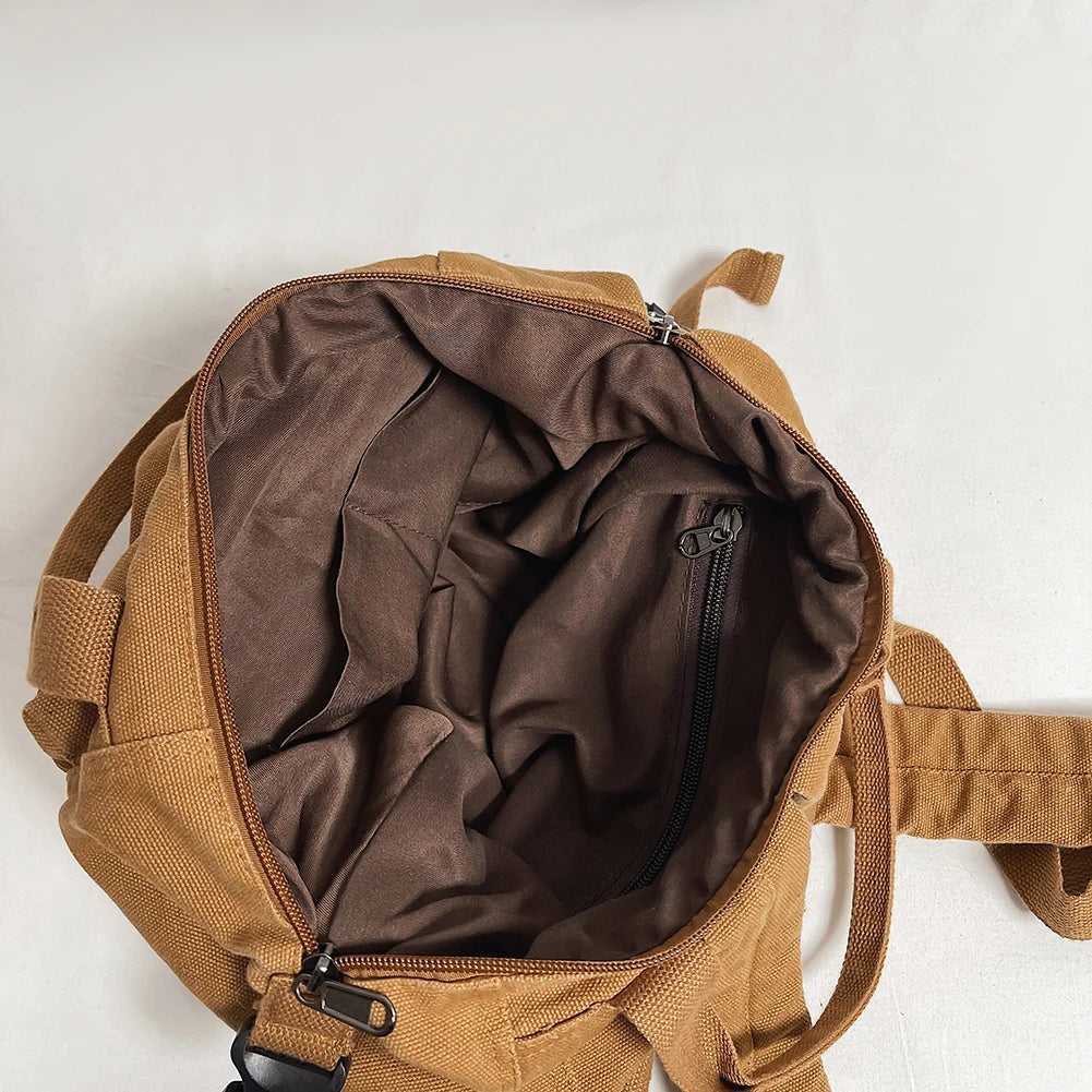 Vintage Canvas Backpack for Women | Stylish School Bag