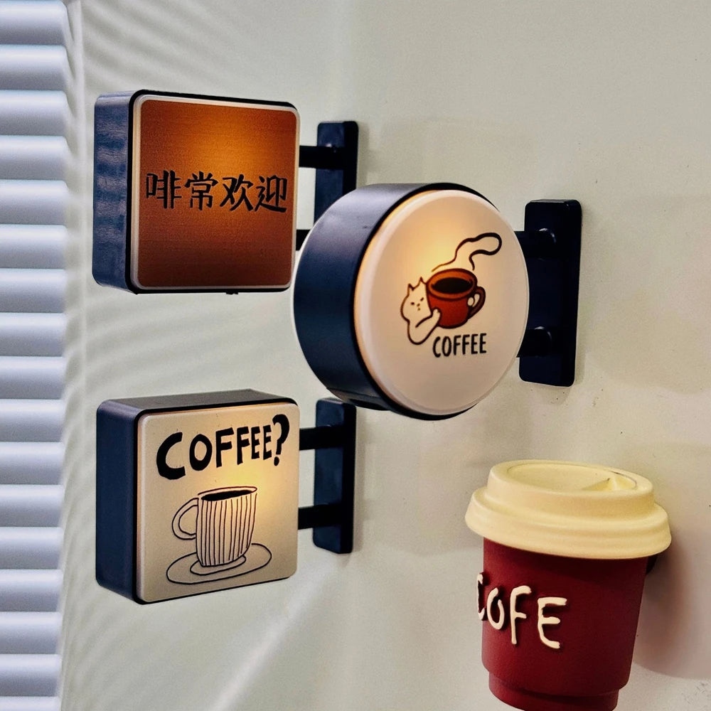 Retro Coffee Corner Refrigerator Magnet | Glowing Home Decor