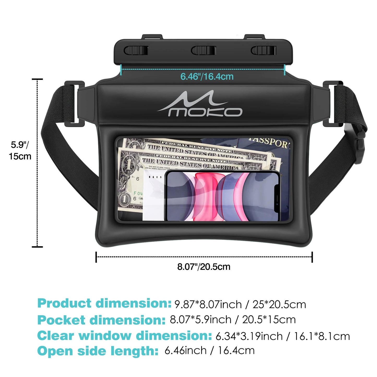 Waterproof Phone Pouch Fanny Pack | Floating Dry Bag for Water Sports
