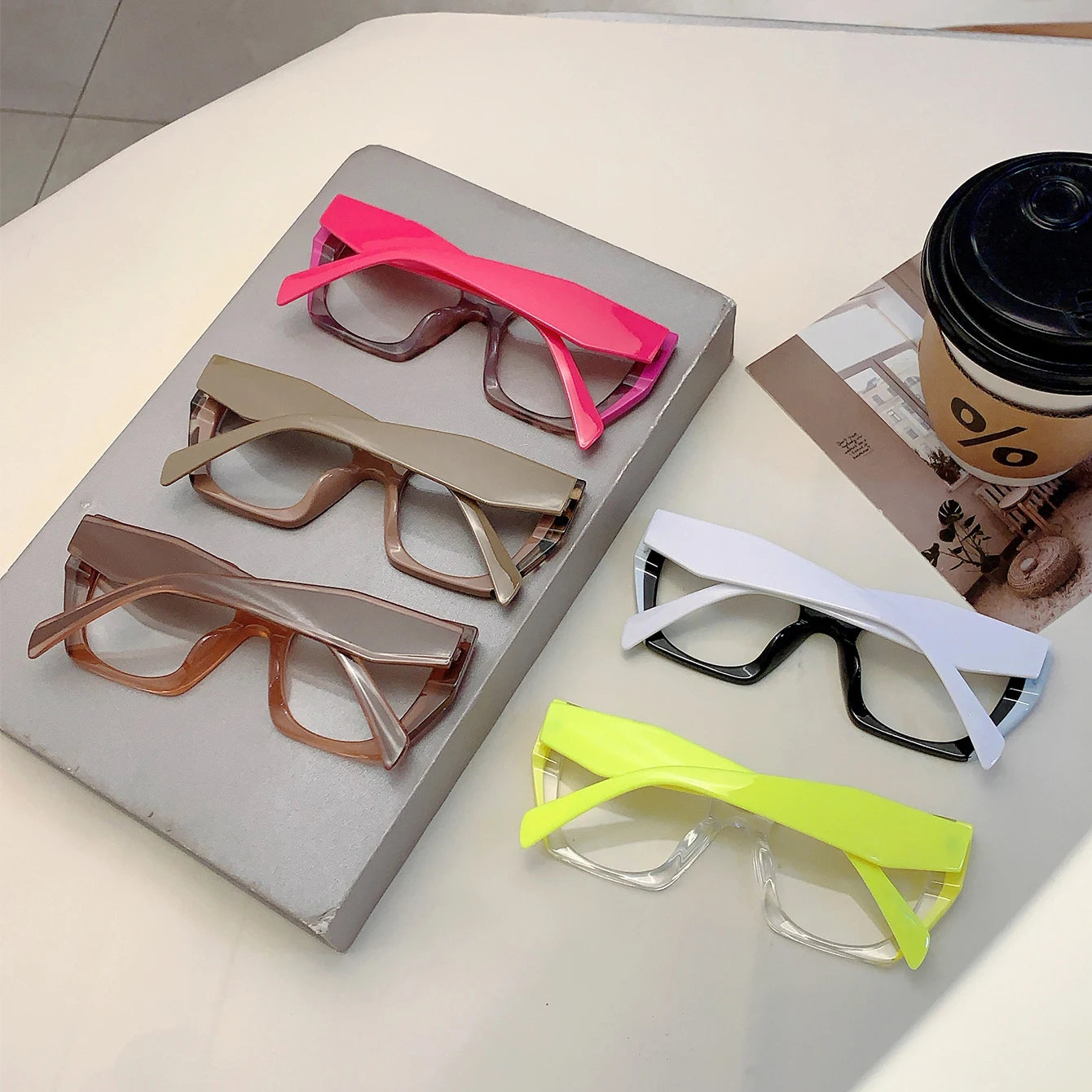 Chic Women's Oversized Square Glasses | Stylish Blue Light Defense