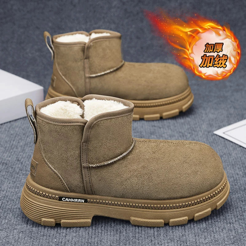 Men's Warm Plush Snow Boots | Cozy Mid-Calf Winter Footwear