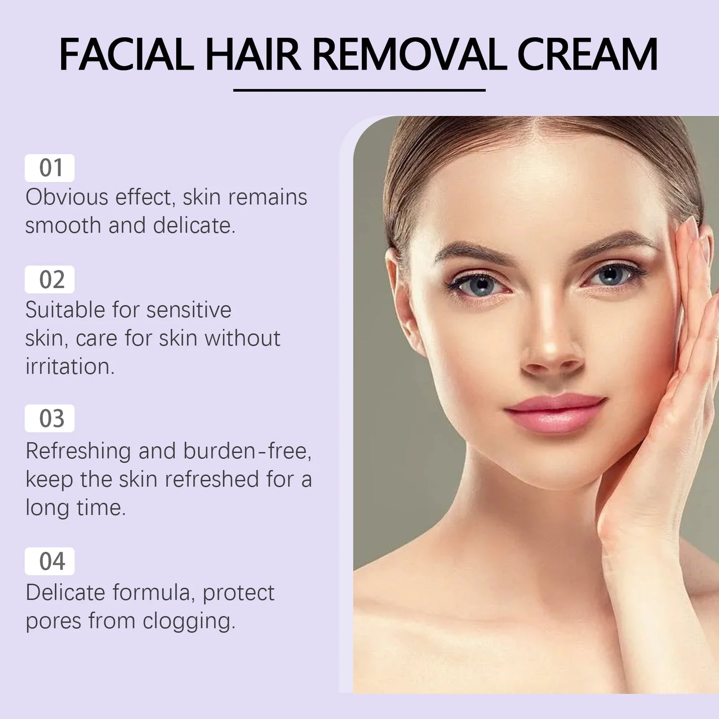 Gentle Facial Hair Removal Cream | Painless Skin Care Solution