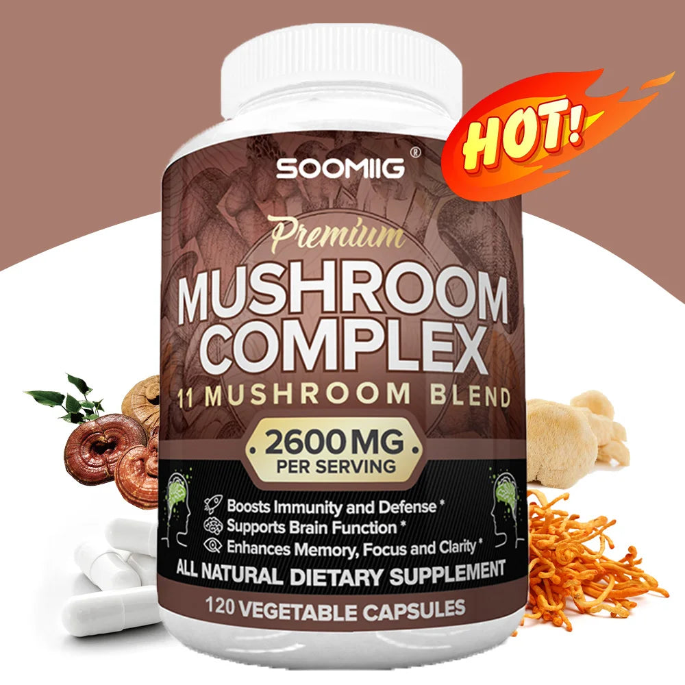 Mushroom Complex Capsules | Boost Memory, Focus & Energy