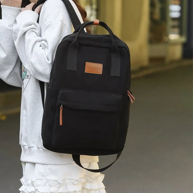 Trendy Multi-Color Corduroy Backpack | Casual Versatile School Bag