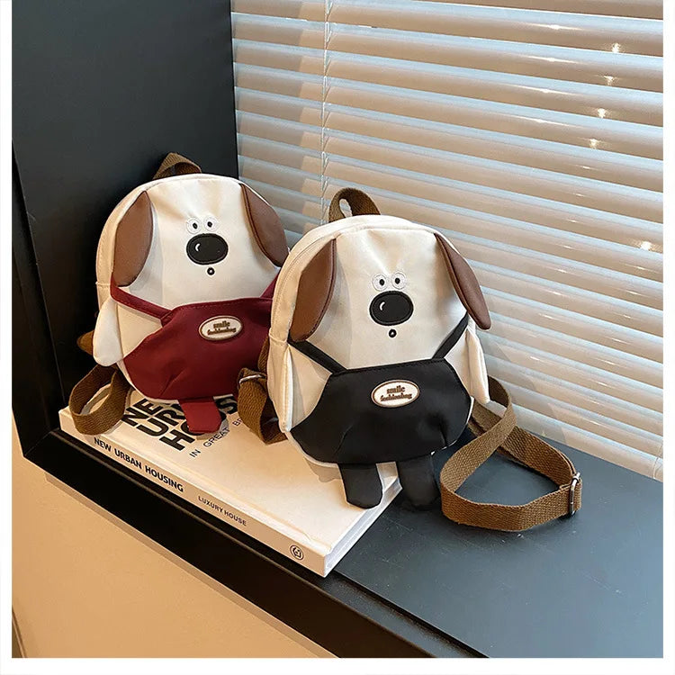Cute Cartoon Dog Mini Backpack | Adjustable Canvas Travel Bag