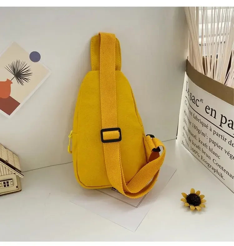 Stylish Embroidered Canvas Chest Bag | Women’s Daily Crossbody Bag