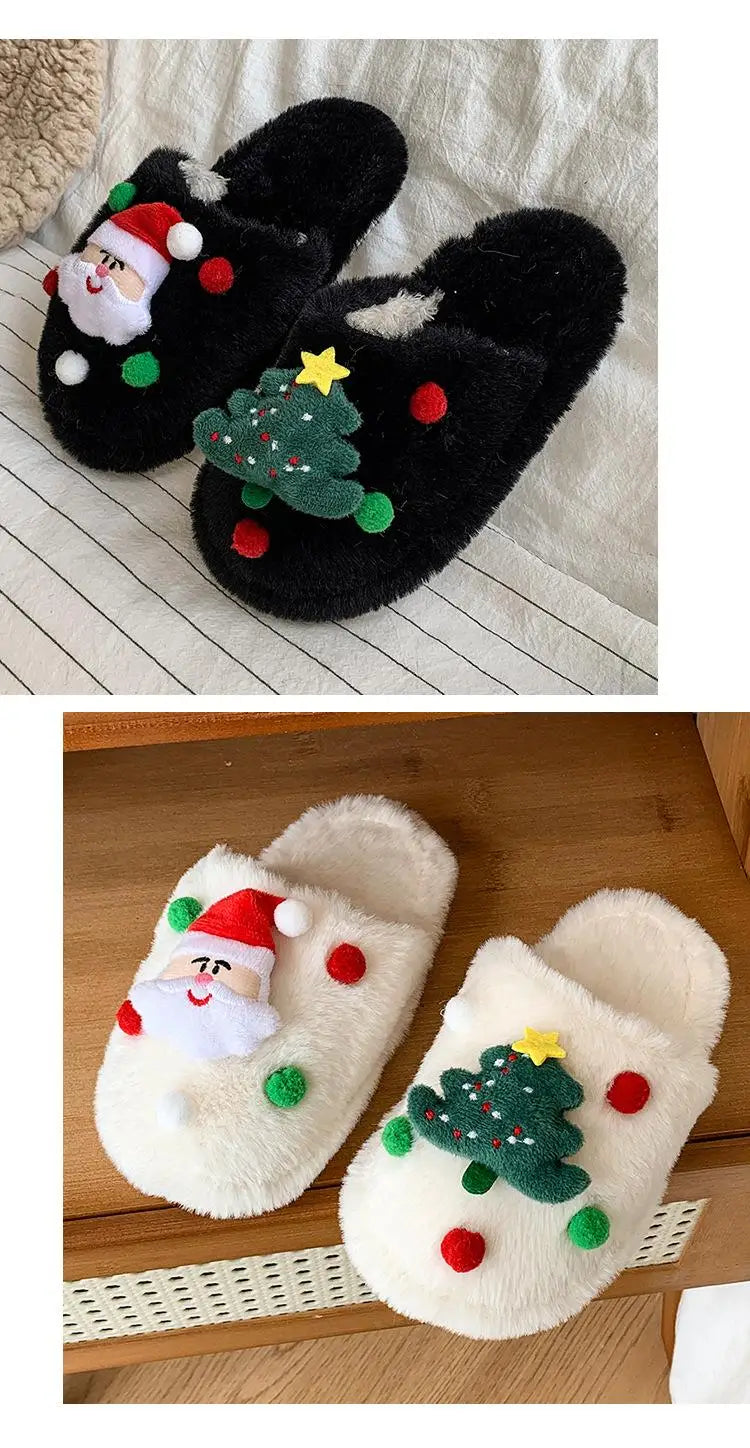 Christmas Kids Plush Slippers | Warm Cotton Indoor Shoes
