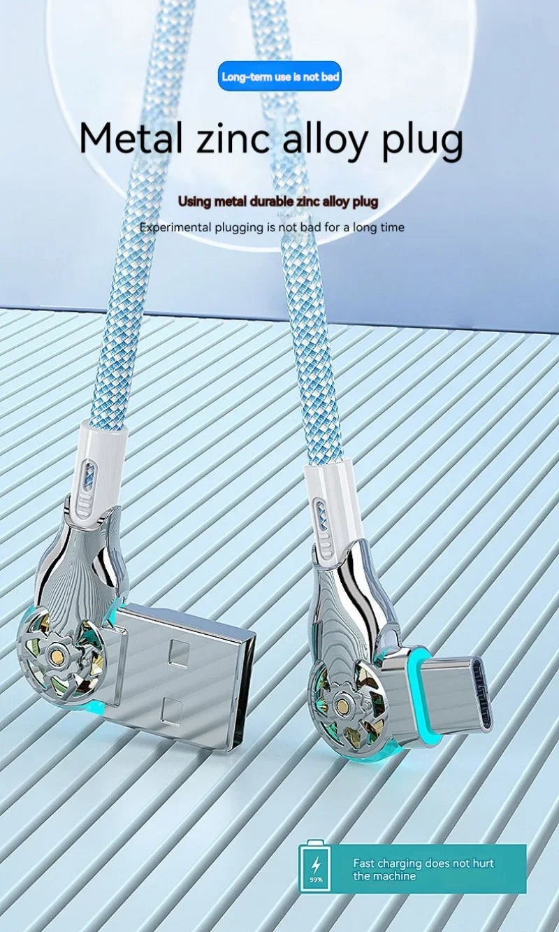 Fast Charge USB A to C Cable | 180 Degree Rotatable Durable Cord