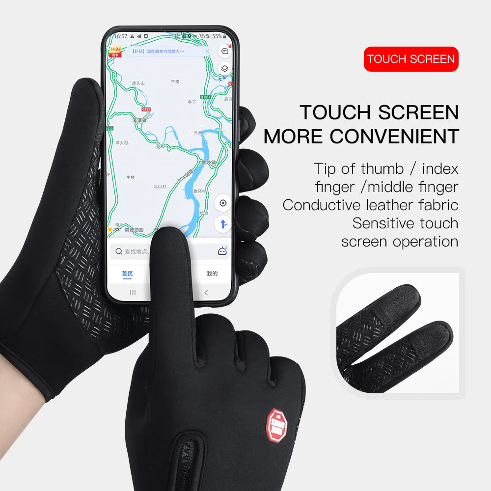 Guantes de invierno para ciclismo/esquí | Resistentes a la humedad y compatibles con pantalla táctil, cálidos