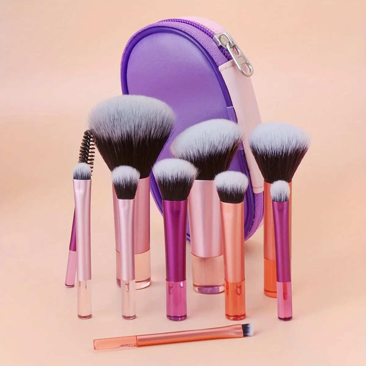 10pcs Professional Makeup Brush Set | Ultra-Soft Wool Fiber Brushes for Full Face 2026