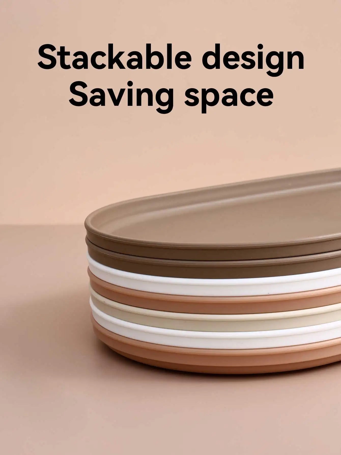 Stackable Plastic Oval Dessert Plates | Large Capacity Food Tray