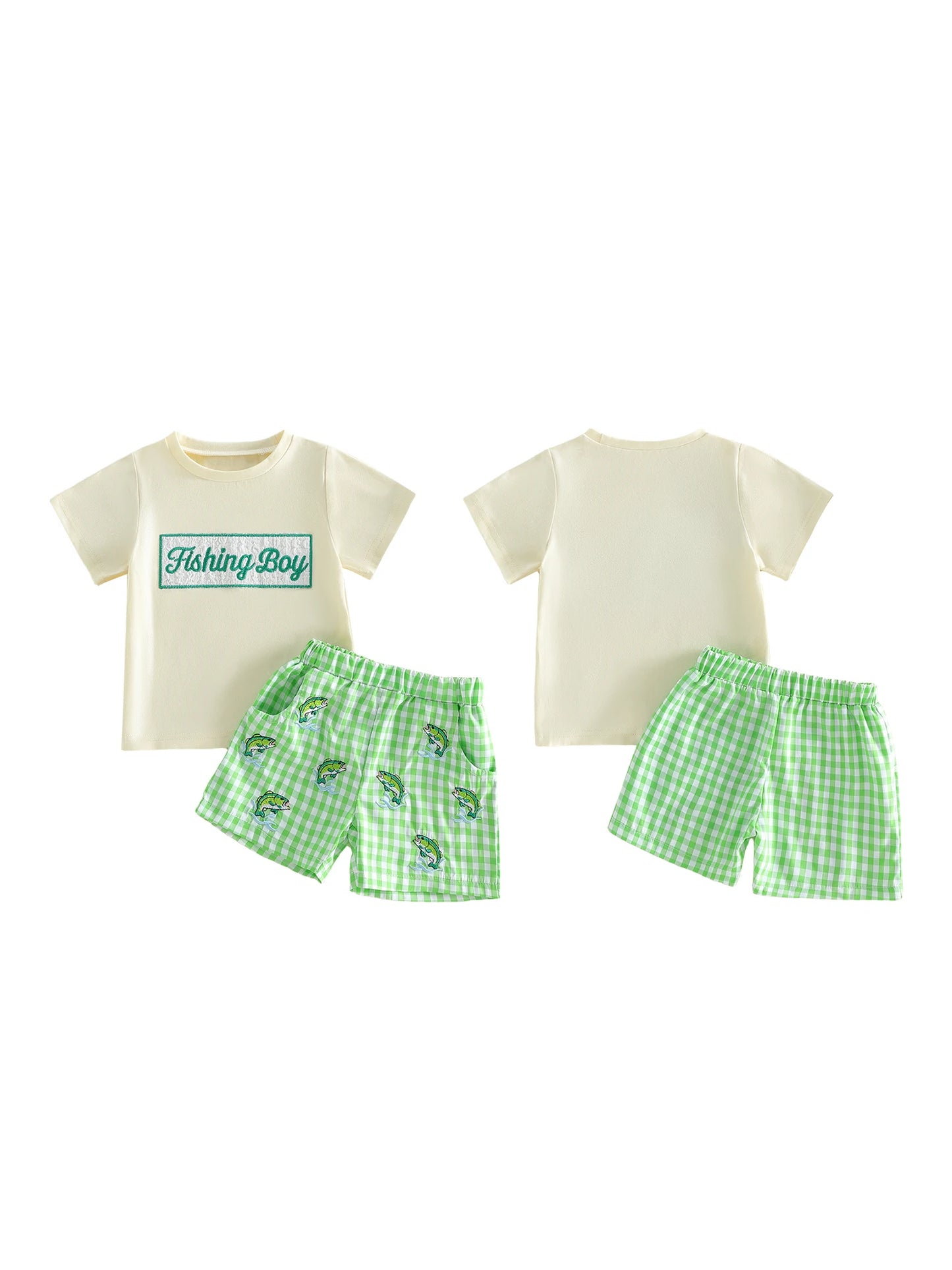 Boys Summer Outfit Set | Casual Short Sleeve Tee & Denim Shorts
