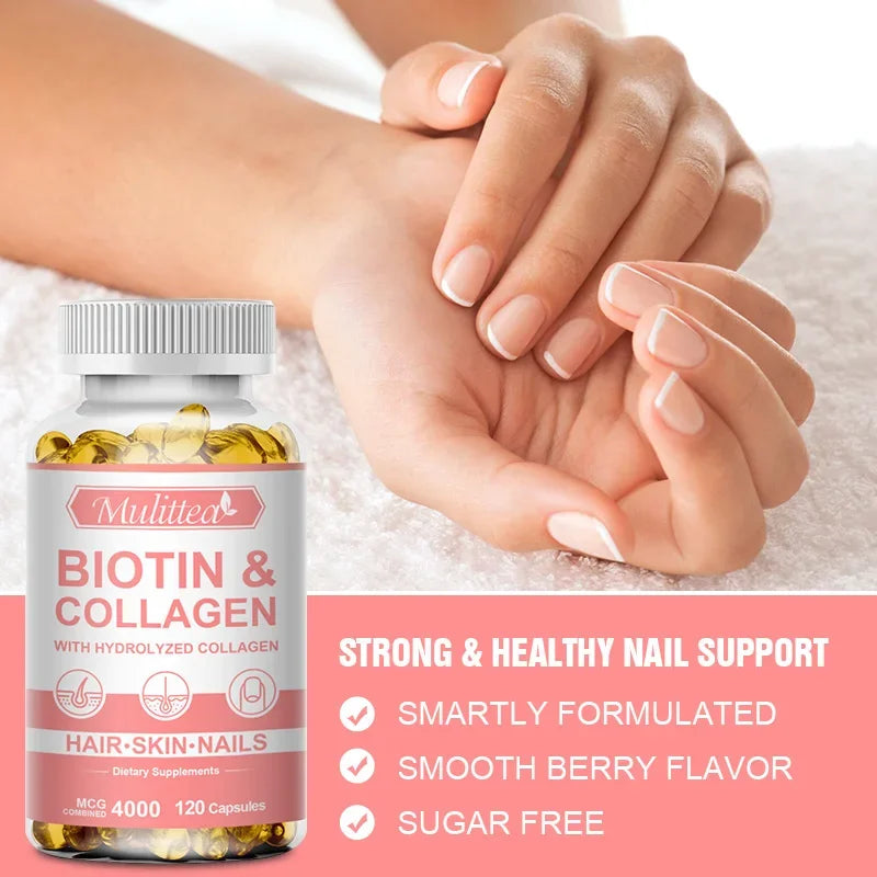 Biotin & Collagen Capsules for Strong Hair and Smooth Skin