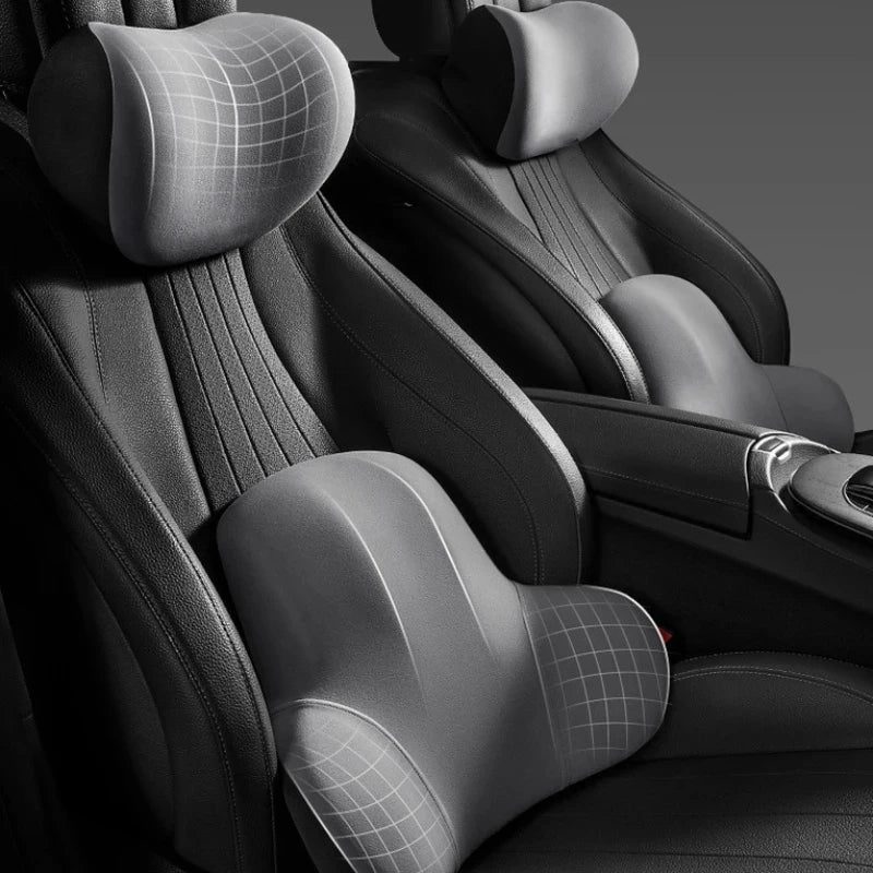 Car Memory Foam Neck Pillow & Lumbar Backrest Cushion