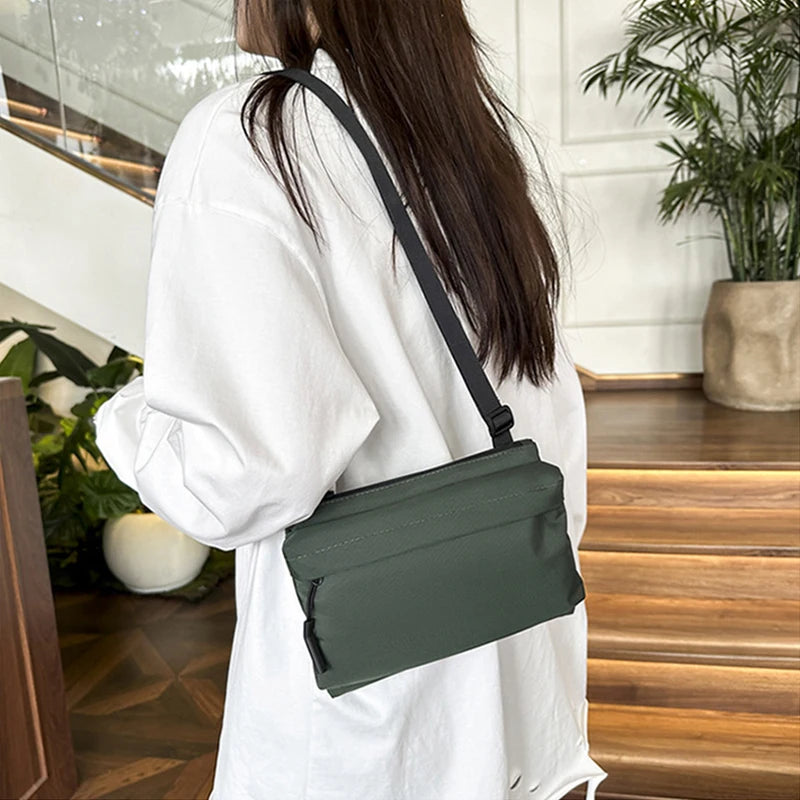 2025 New Nylon Mini Square Crossbody Bag Korean Style Unisex Shoulder Bag Casual Waterproof Small Wallet