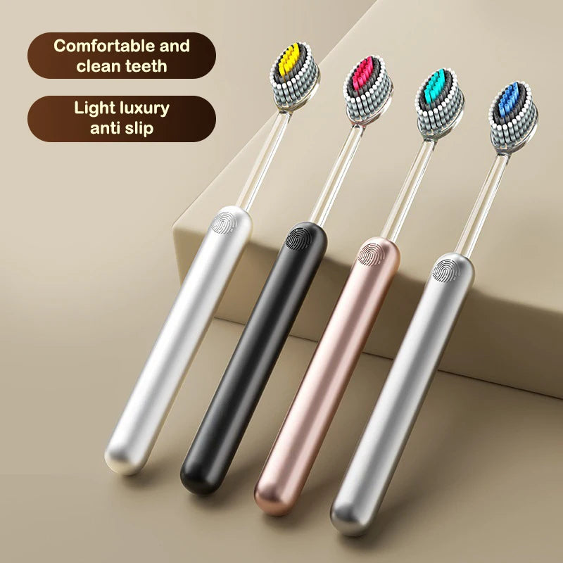 2Pcs Mouth Clean Toothbrush Ultra-Fine Soft Hard Bristle Toothbrush Deep Cleaning For Adults Whitening Teeth
