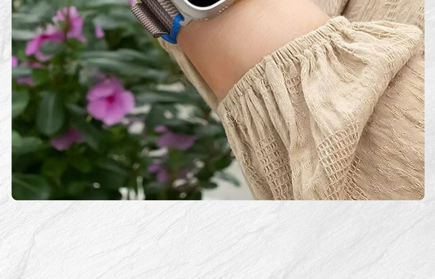 High-Quality Nylon Strap for Smartwatches | Natural Titanium Finish