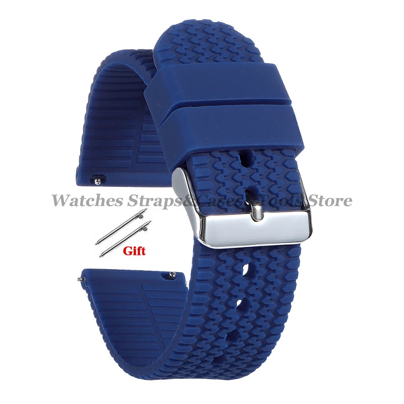 Soft Silicone Watch Bands | Quick Release Rubber Strap for All Watches