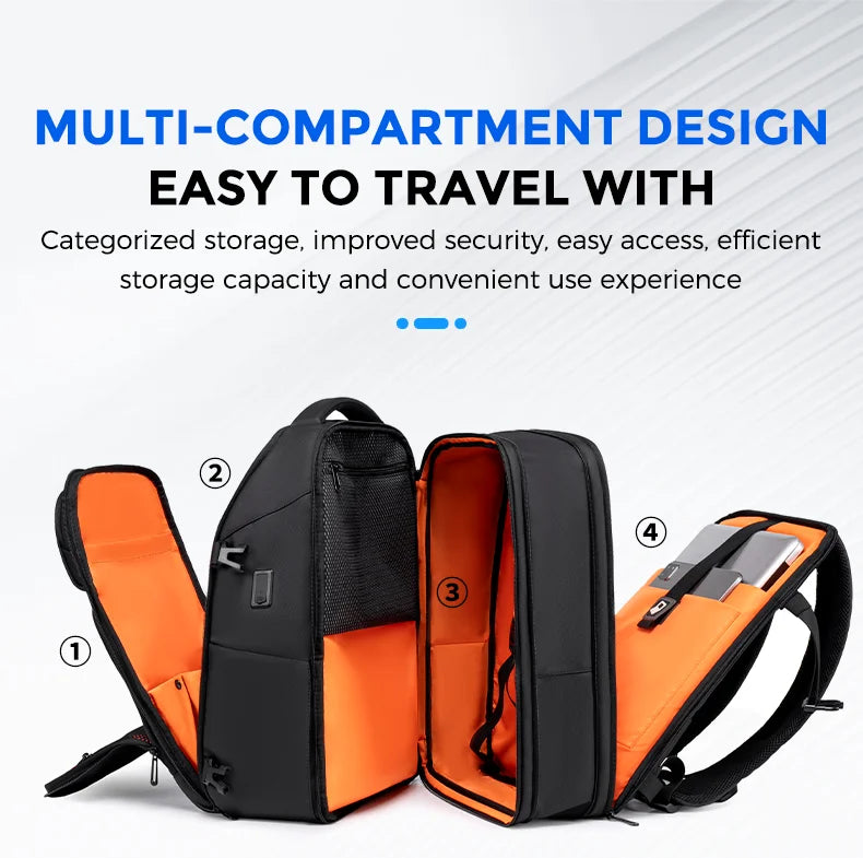 Mochila multicapa para hombre | Versátil para viajes y negocios