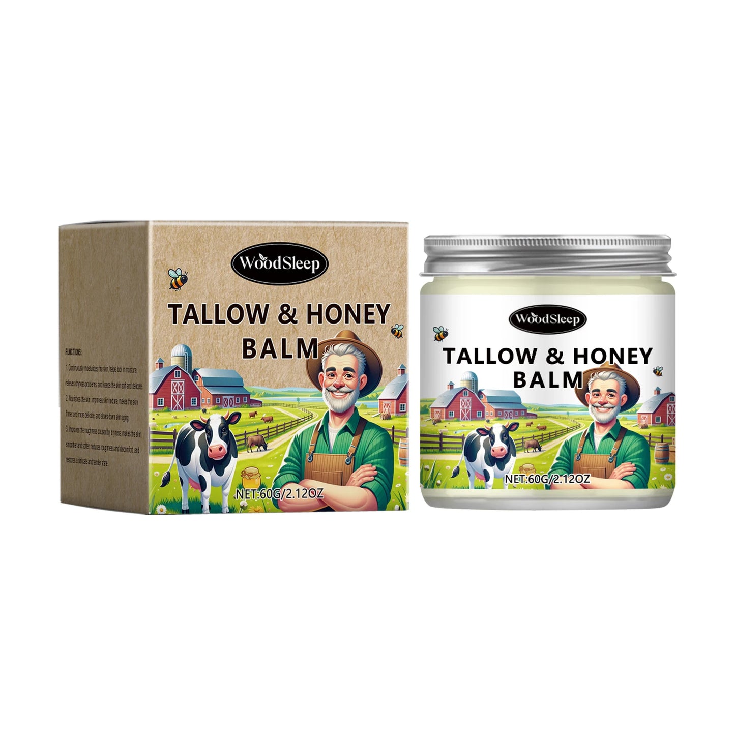 Deep Moisturizing Tallow Honey Balm | Repairing Face and Body Cream