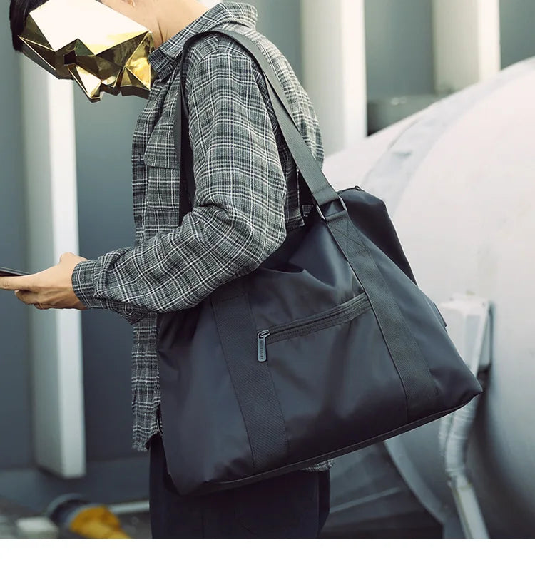 Men's Lightweight Nylon Travel Bag | Large Capacity Messenger Tote