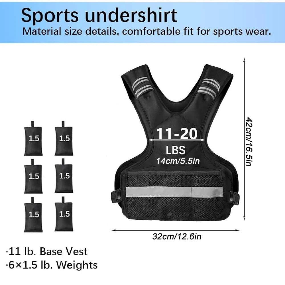 Adjustable Weighted Vest for Enhanced Workouts | 11-20lbs