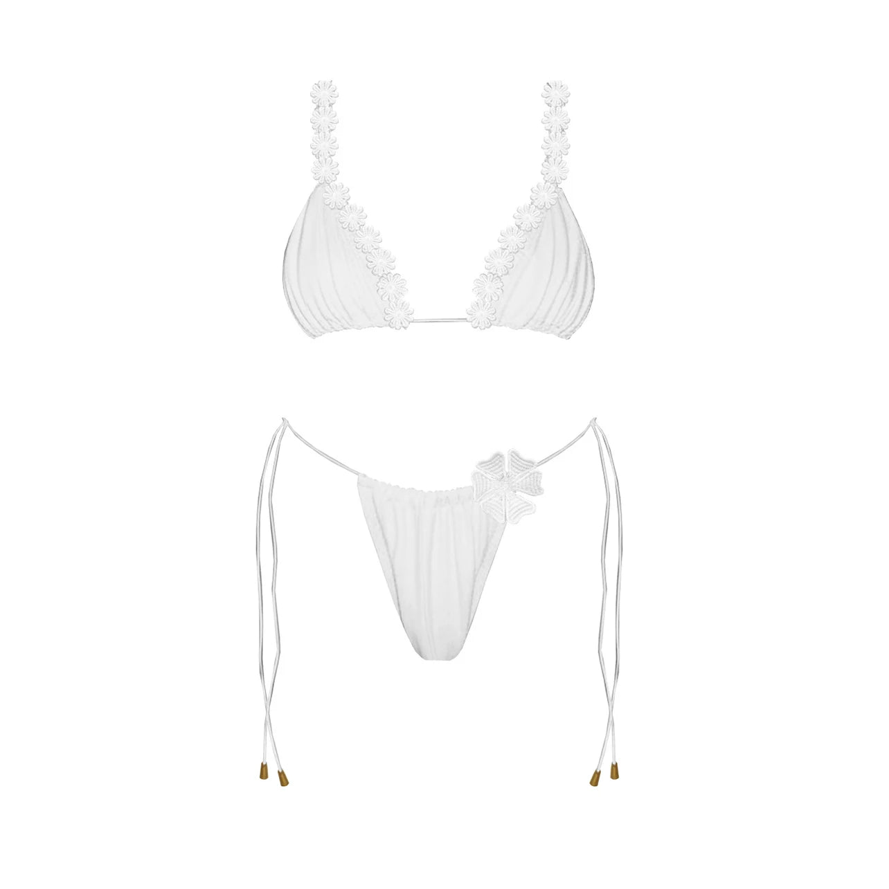Flower Bikini Women Sexy Swimsuit | Push Up Solid Bathingsuit