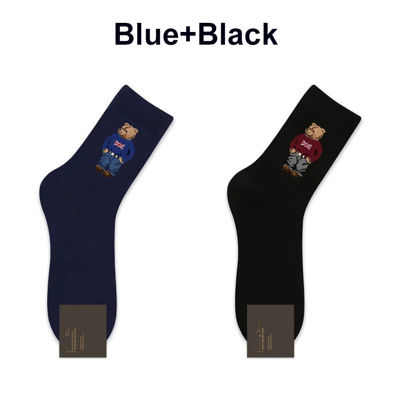 Men's Cartoon Bear Socks | Fun & Breathable Skateboard Socks