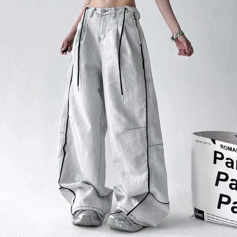 Vintage Wide Leg Denim Jeans for Women | Retro Streetwear Style 2026