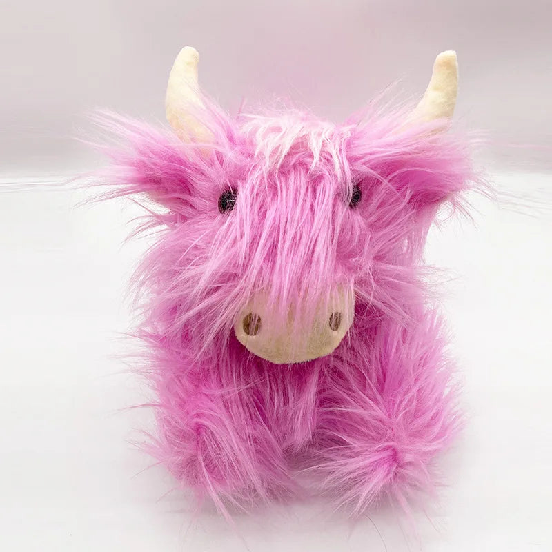 Winter Highland Cow Plush Slippers | Cute Fluffy Animal Slides