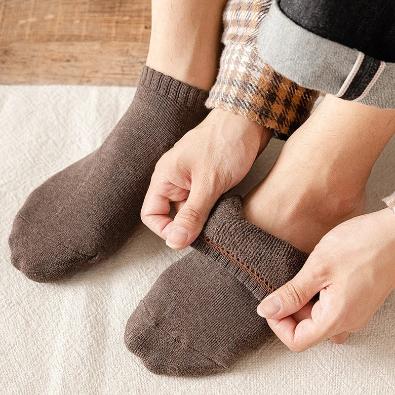 Men's Thick Thermal Ankle Crew Socks | Cozy Winter Essentials