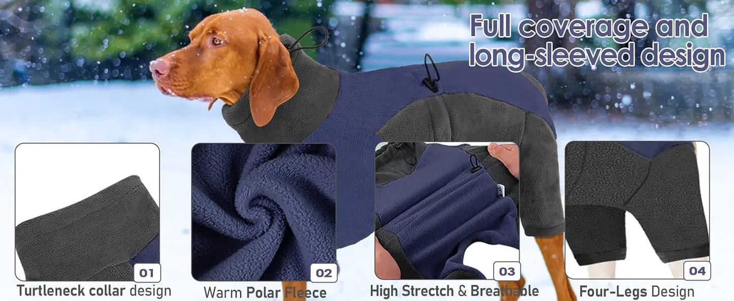 Dog Winter Coat | Warm Pullover Fleece Pajamas for Cold Weather