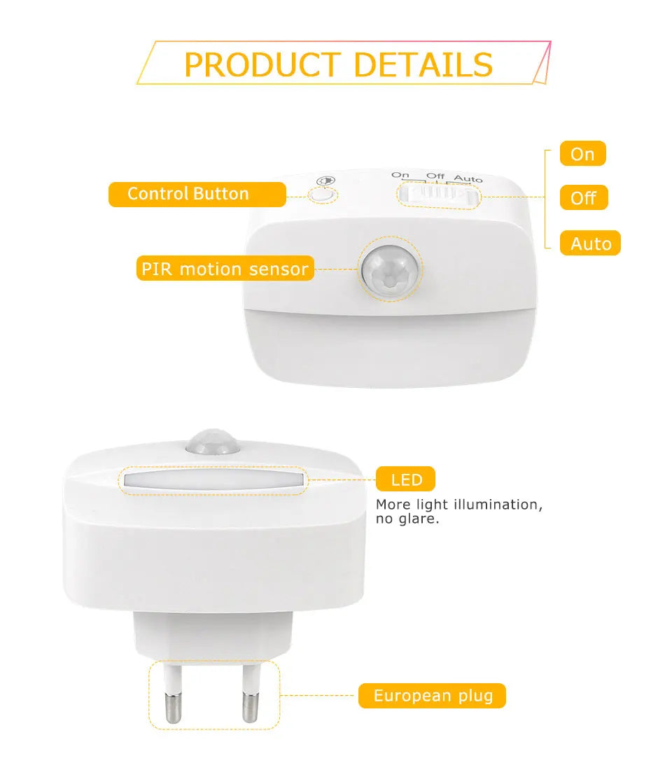 LED Motion Sensor Night Light | 3-Color Temperature Convenience