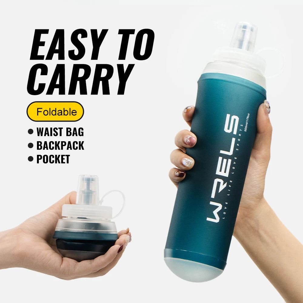 500ML Collapsible Sports Water Bottle | BPA-Free Soft Flask