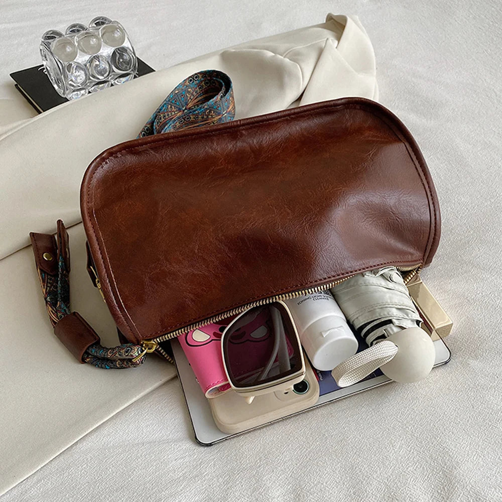 Stylish Leather Crossbody Bag | Large Capacity Daily Purse