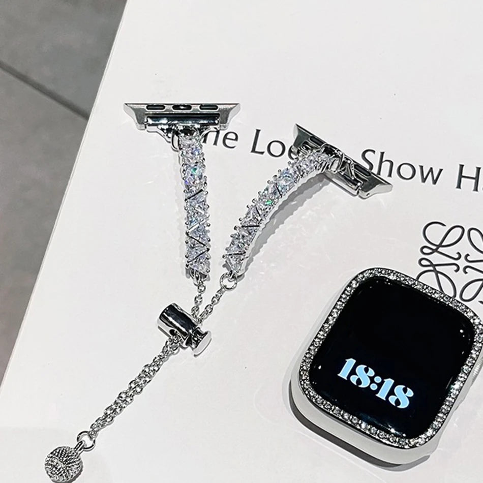 Luxury Zircon Diamond Bangle Strap for Apple Watch Series 10-11