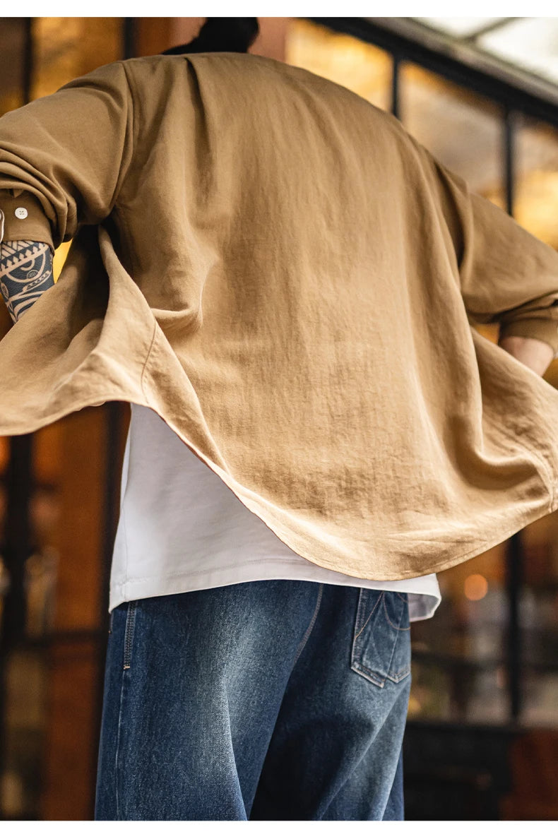 Men's Casual Spring Long Sleeve Shirt | Stylish Solid Color Blouse