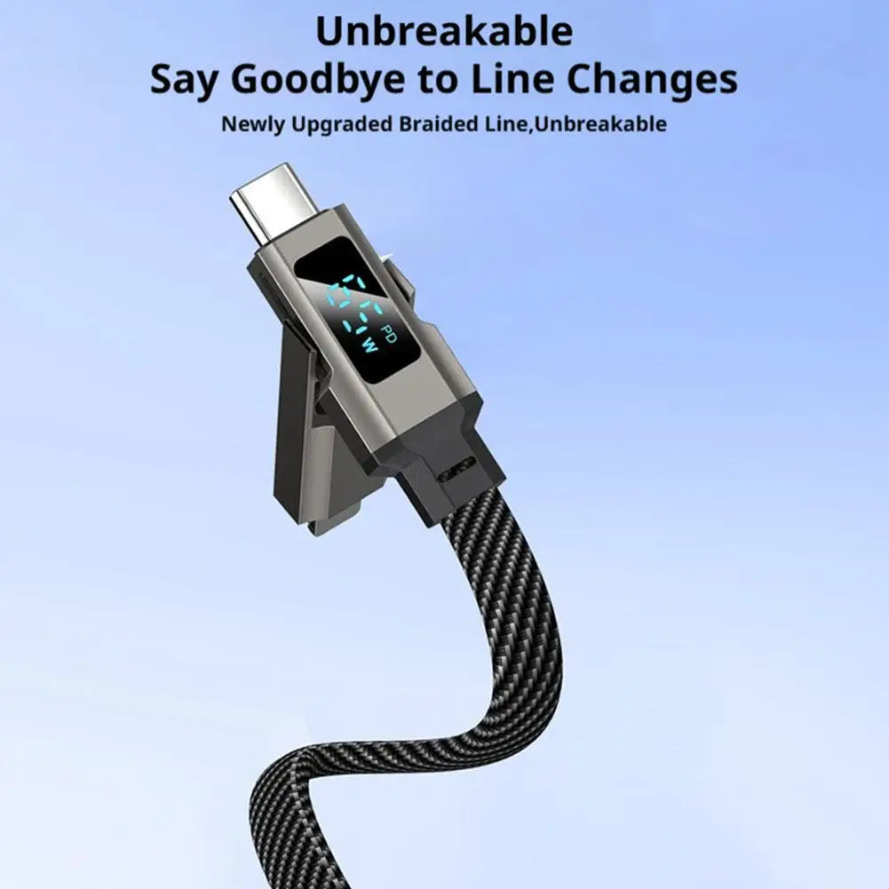 4 in 1 Keychain Charging Cable | Versatile USB C Cable with Display