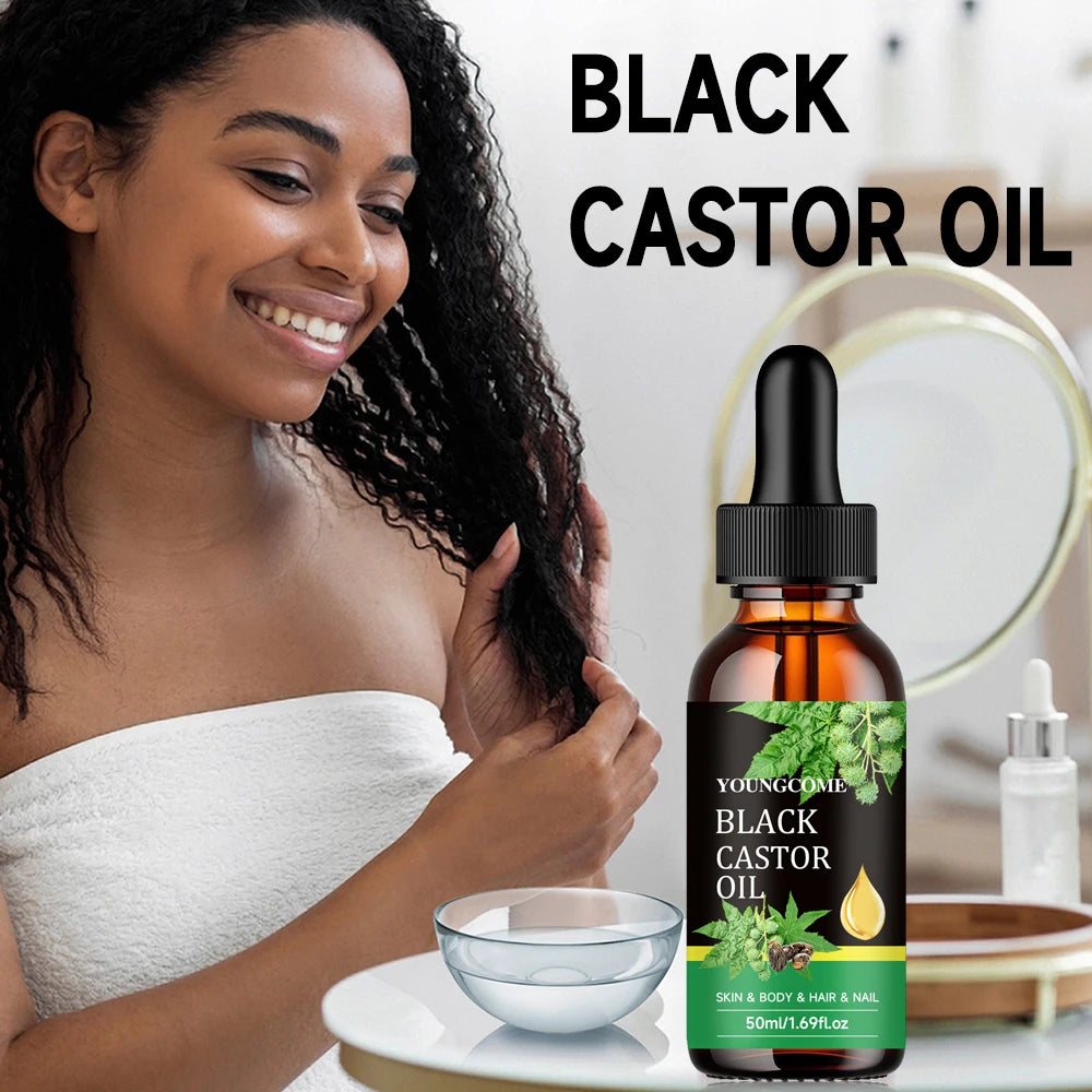 Organic Black Castor Oil | Nourishing Massage Oil for Skin & Hair