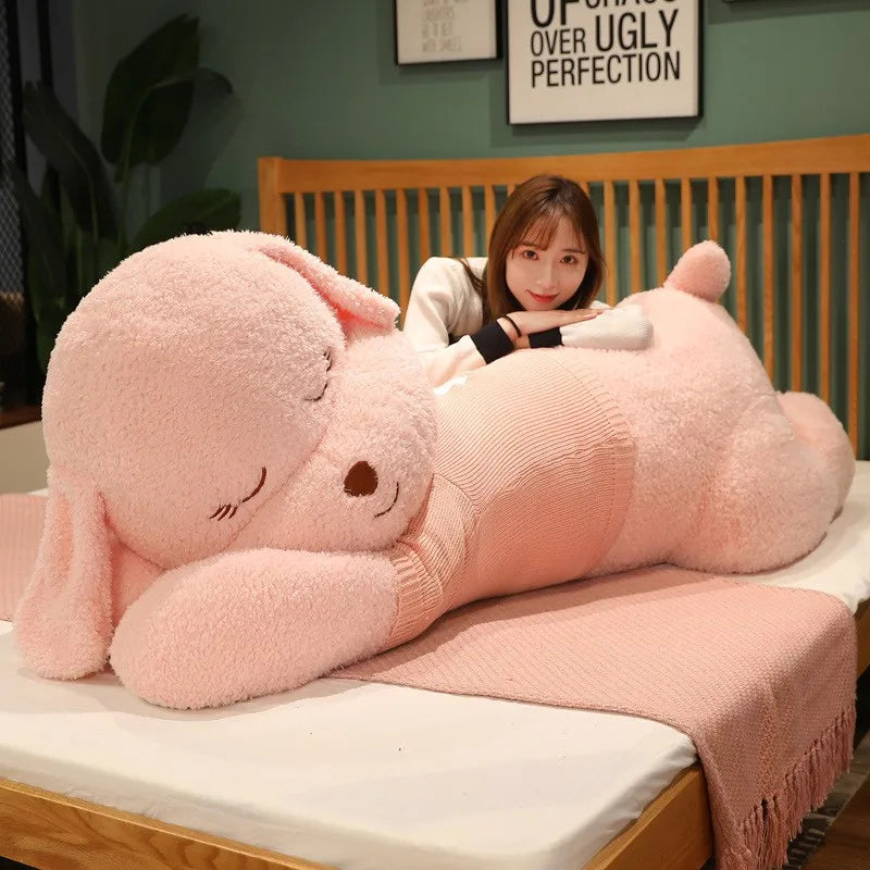 Lovely Giant Plush Dog Pillow | Soft Sweater Dog Stuffed Toy