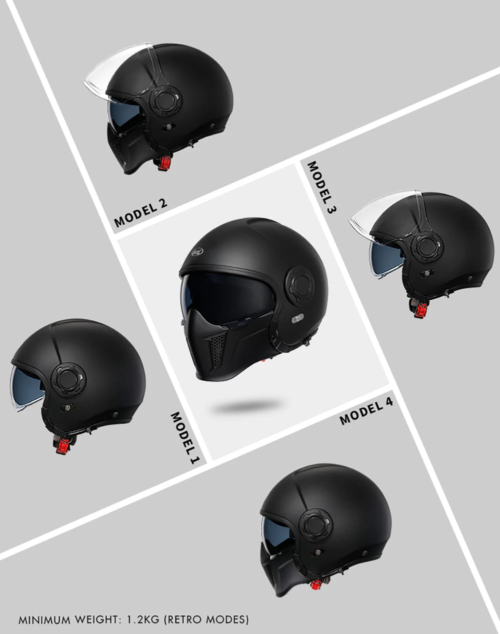 Lightweight Convertible Full Face Helmet for Electric Scooters