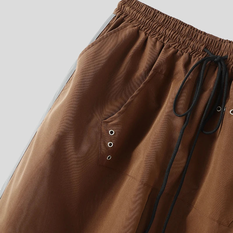 Men's Patchwork Joggers | Stylish Wide Leg Drawstring Pants