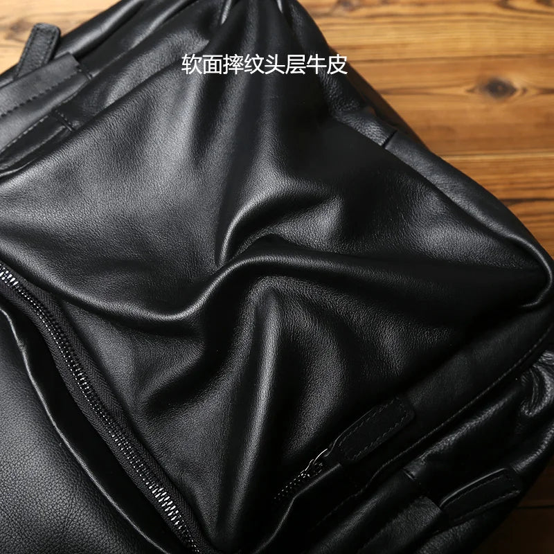 Stylish Leather Men's Backpack for Travel & School | 16-Inch Laptop Bag