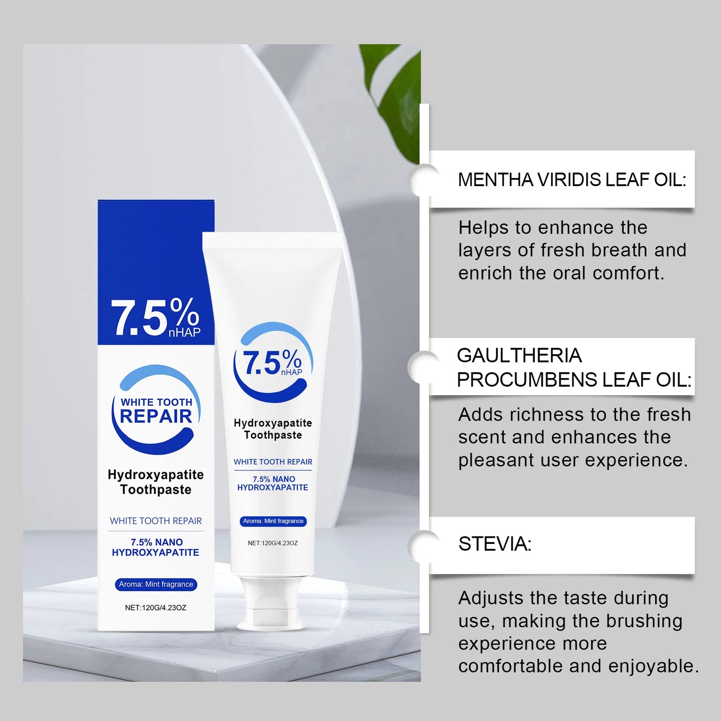 Mint Toothpaste - Fresh Mint Flavor for Daily Teeth Care