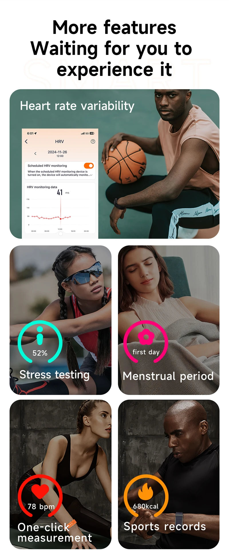 No Screen Smart Watch | Waterproof Fitness Tracker for All
