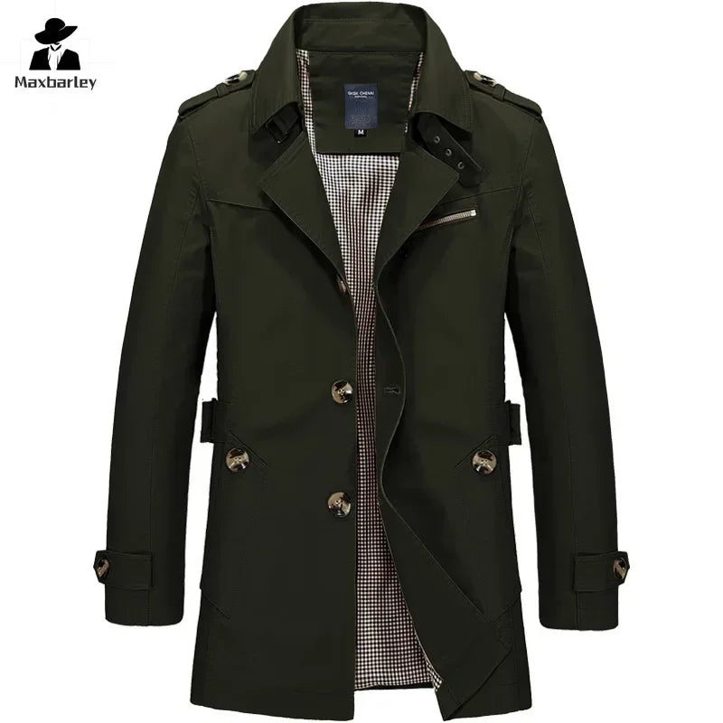 Men's Casual Windbreaker Long Jackets | Stylish Trench Coat
